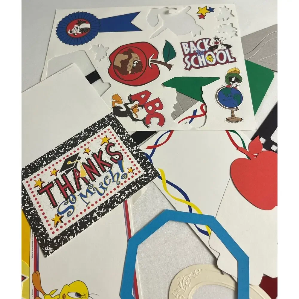 Vintage Scrapbook Die Cuts Lot Back to School Graduation Frames Stencil Alphabet